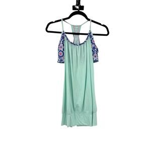 Lululemon Top Womens 10 No Limits Tank Aquamarine Twiggy Printed Racerback